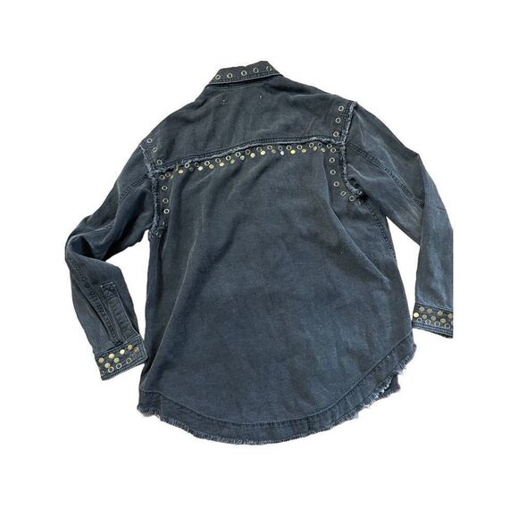 Free People We the Free Studded Button
Down Shirt size XS washed black - Picture 2 of 8